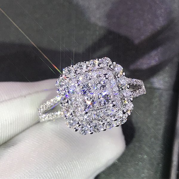 New Classic Women's Micro-Inlaid Zircon Wedding Ring Explosions Hand Jewelry