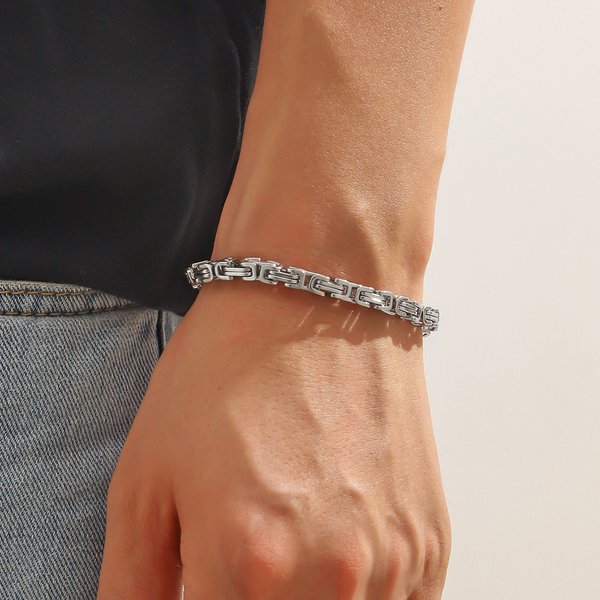 Bracelet Titanium Steel Men's Square Chain Fashion Men's Emperor Chain Gold Motorcycle Bracelet