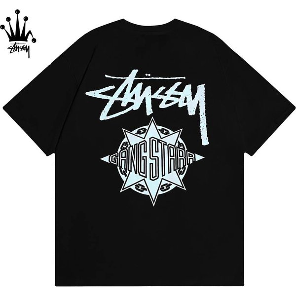 Stussy Stussy&Gang Starr Collaboration Task Letter Pattern Printed Pure Cotton Short Sleeved T-shirt