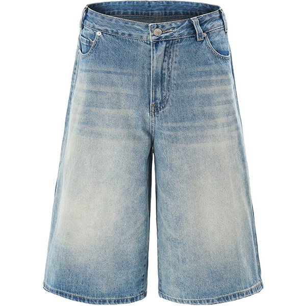 Men's Clothing Summer New Four Color Loose American Baggy Jeans Seven Point Jeans Men's Straight Wide Leg Versatile