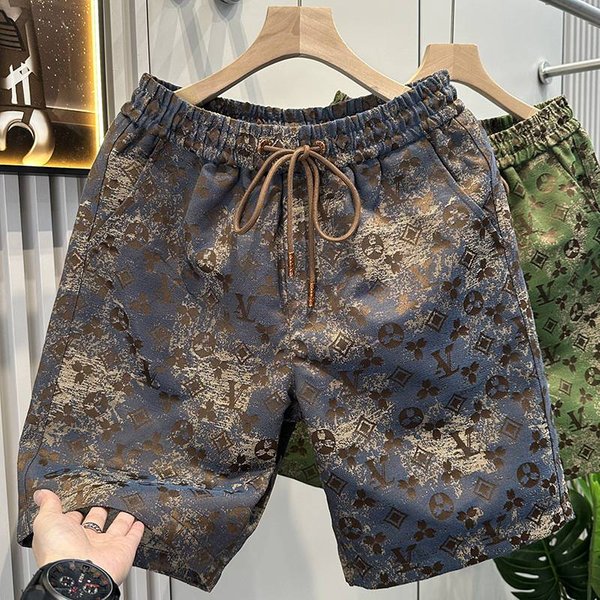 Men's Clothing High-end Fashion Jacquard Casual Sports Shorts For Men, Trendy Brand, 2026 Summer New Style, Men's Beach Five-point Pants