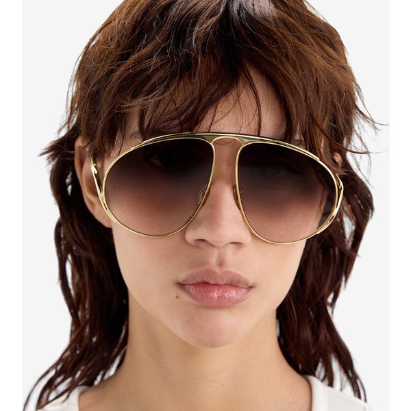 Metallic Fashion Women, European American Style, Unique Retro Exaggerated Sunglasses For Men, Trendy Punk Street Style
