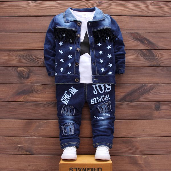 Children's Clothing Boy Cowboy Spring And Fall Three Sets Of Fashionable Boy Baby Autumn Clothing-image