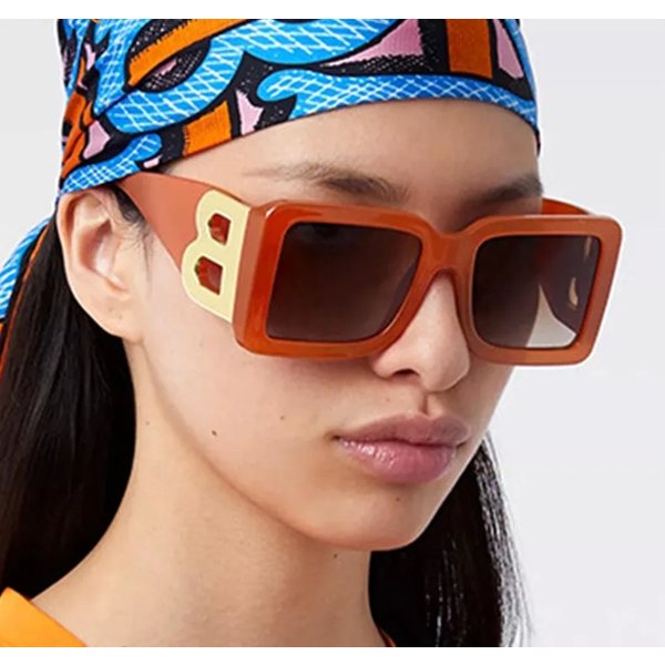 2024Women Sunglasses Big frame square sunglasses B word mother and daughter European sunglasses ins retro glasses