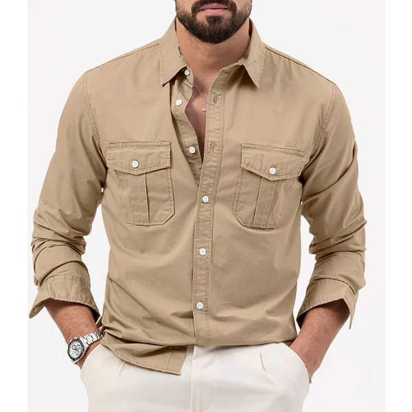 Men's Shirt Multi-pocket Casual Long-sleeved Top For Men