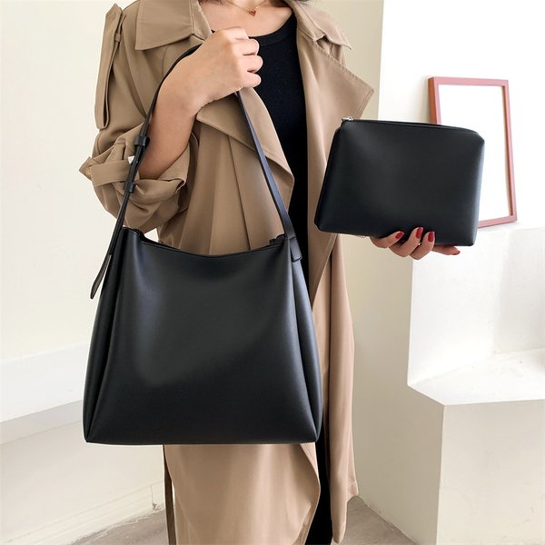Single For Women 2023 New Casual Women's Mother Child Tote Bag, Large Capacity And Simple Single Shoulder Bag-image