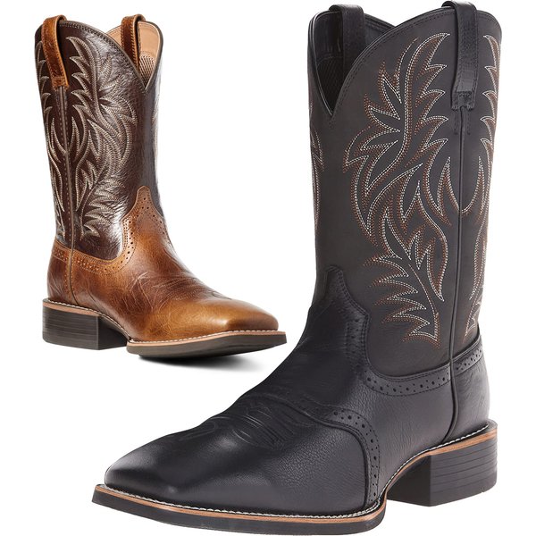 Men’S Shoes Border High Top Embroidery Retro Carved Stitching Wide Head Western Cowboy Boots-image
