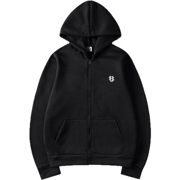 Men's High-Neck Zip Hoodie - 96% Polyester Blend Oversized Streetwear (Black/White/Gray/Pink/Red/Navy, S-XXXL)