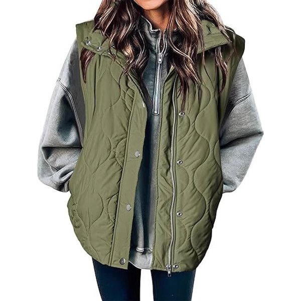 2025 Autumn And Winter New Fashion Casual Solid Color Sleeveless Cotton Vest Zipper Button-image