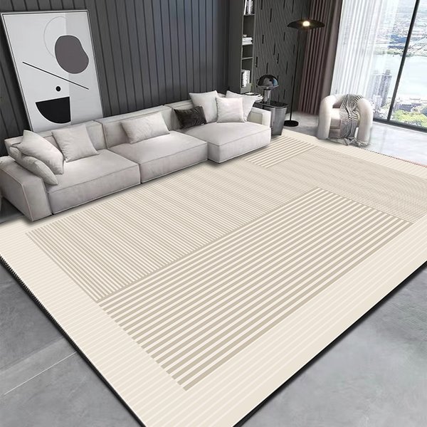 Living Room Rug Large Size Rug Abstract Geometric Pattern Bedroom Rug Plush Pile, Washable Thickened Underlay Bedside Rug Interior Decorative Rug-image