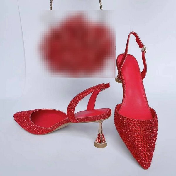 Large Size Spring And Summer Pointed Crystal High Heel Sandals Wedding Diamond High Heel Women's Sandals-image