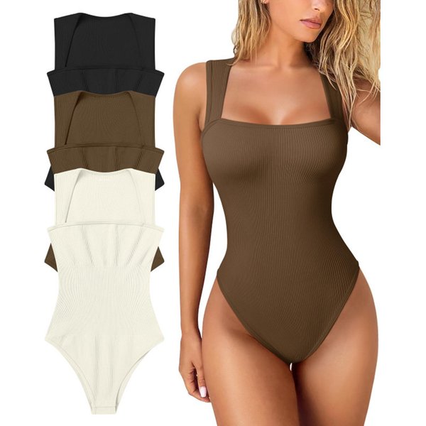 Women's Clothing New Women's Sexy Ribbed Sleeveless Jumpsuit Body Shaping Body Elastic Belly Hip Lifting Slim Jumpsuit
