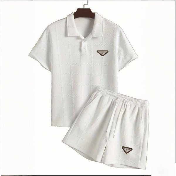 New Summer Men's Clothing Casual Short Sleeved Suit All Match Men's Clothing Set-image
