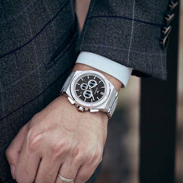 Roerdum Royal Jazz Series Men's Automatic Watch - Black Luminous Dial, Alloy Metal Bracelet, Self-Winding Mechanical Wristwatch For Stylish Men-image