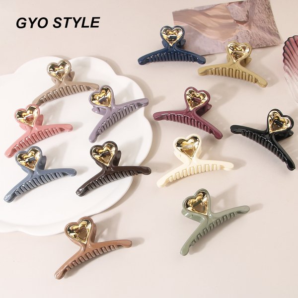 Guanyang Cross-Border New Love Clip Hairpin Female Simple Fashion Hairpin Back Of The Head Hair Shark Clip Hair Accessories-image