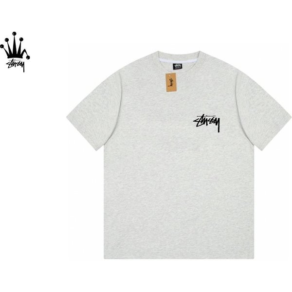 Stussy Minimalist Front Small Logo Printed Pure Cotton Short Sleeved T-Shirt-image