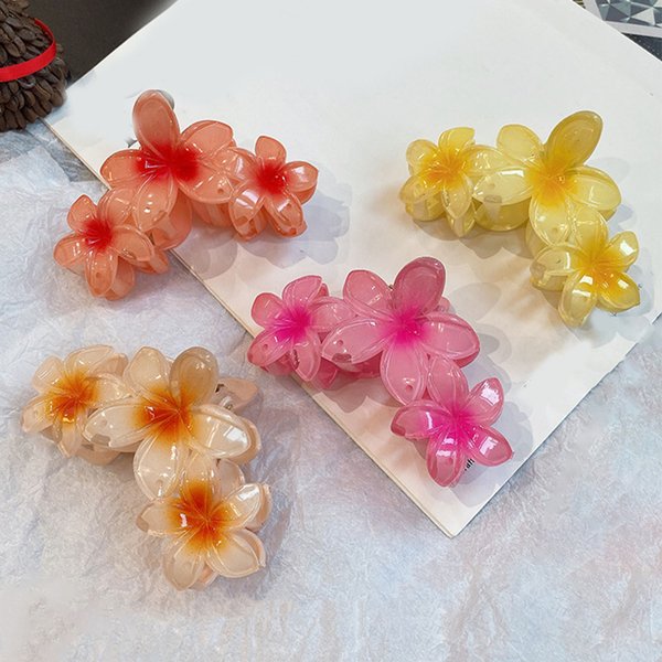 Flower Shape Hair Claw Strong Grip Anti-Slip Hair Clip Shower Back Head Hair Clip Vacation Hair Accessories-image