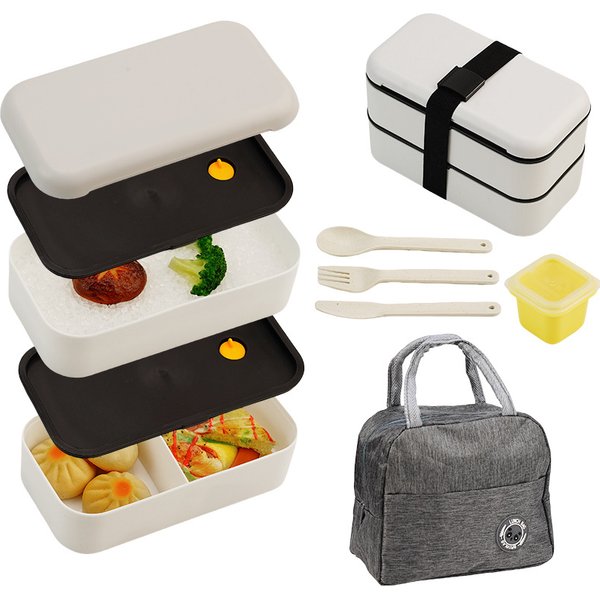 Lunch Box For Office Workers Microwaveable Compartmentalized Large Capacity Set Outdoor Lunch Box-image