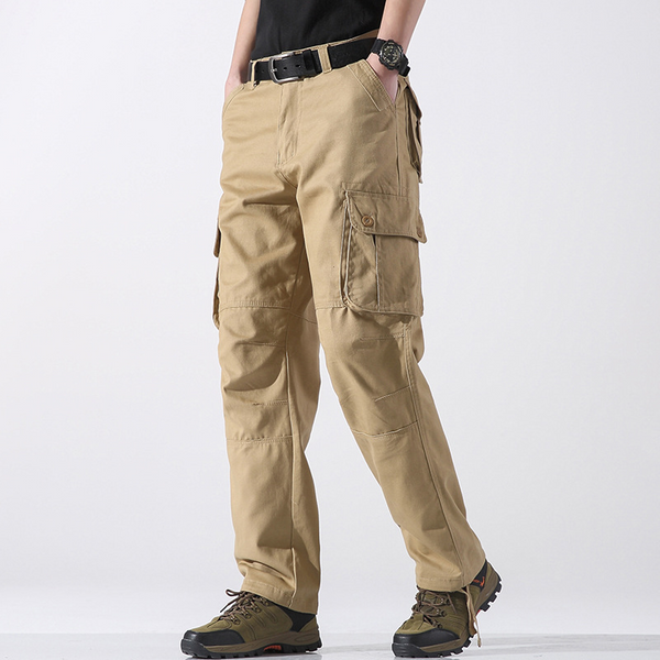 Men's Clothing Pants Large Size Straight Leg Military Casual Pants Multi-Pocket Work Pants-image