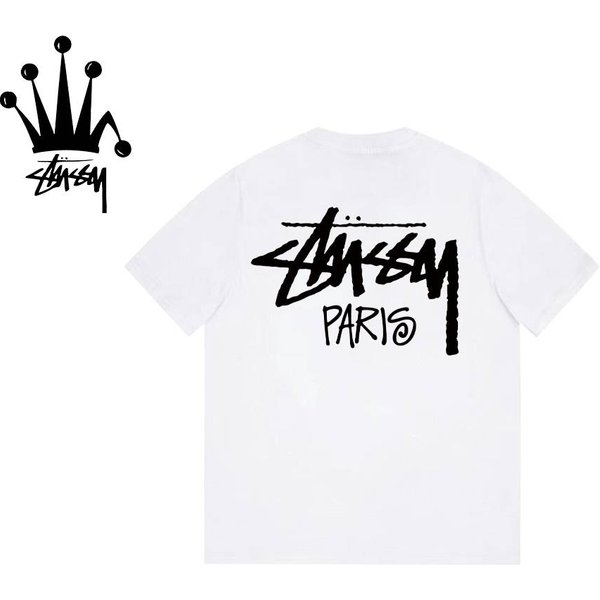 Stussy Paris Limited Edition Printed Pure Cotton Short Sleeved T-Shirt-image