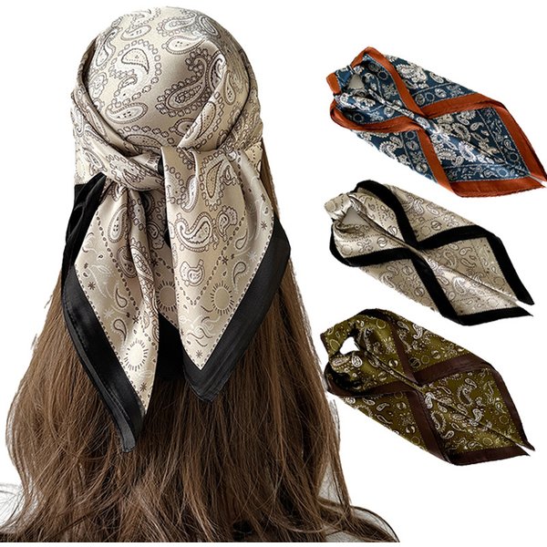Summer Silk Scarves European American Style Small 70x70cm Square Fashionable Headscarves Neck Scarves Headbands Shawls For Women
