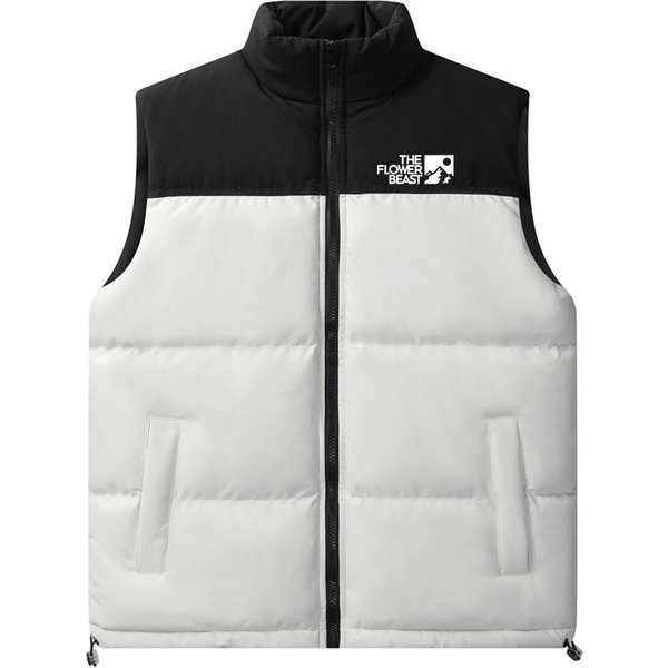 Men's Clothing Style Down Cotton Vest For Men In Autumn And Winter, Enlarged And Thickened, Warm And Stand Up Collar Jacket With Letter Print