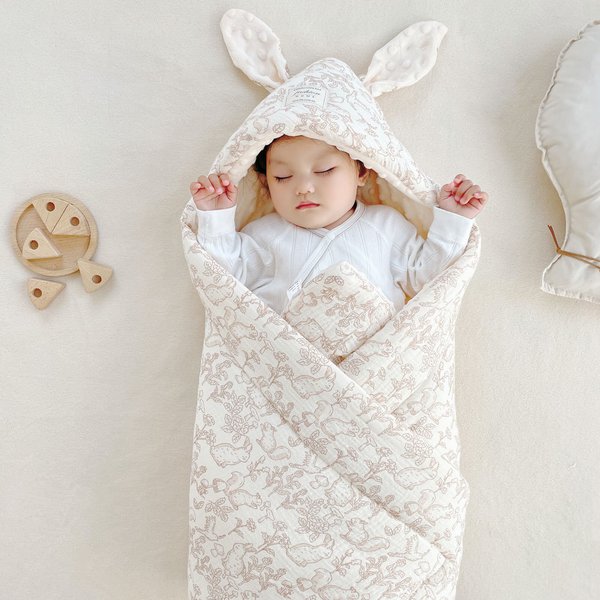 Newborn Baby Bag Quilt Baby Delivery Room Spring And Autumn Thickened Swaddle Pure Cotton Newborn Quilt Beanie Velvet