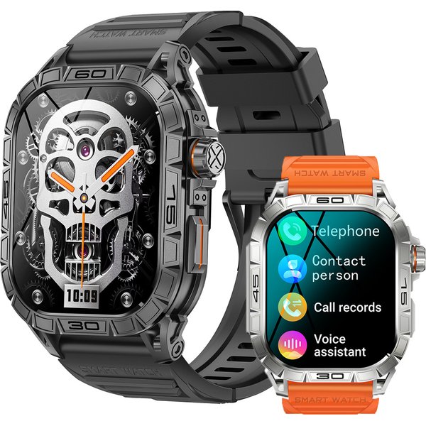 New K63 Smart Watch Bluetooth Call 1.96inch AMOLED HD Screen Weather Music Heart Rate Multi-Sport
