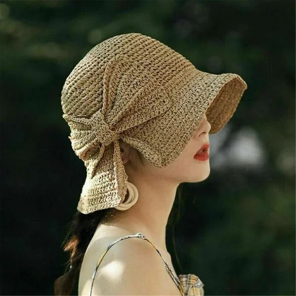 Fashion Beach 2024 Women's Fashion Summer Straw Hats Sun Visor Panama Fedoras Women Hat-image