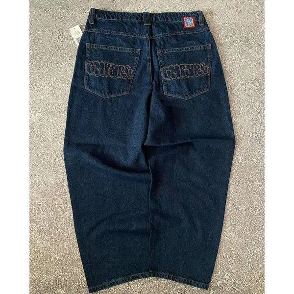 Men's Clothing New Summer Y2k Black Jeans Street Men's Retro Loose Fashion Hip Hop Pants
