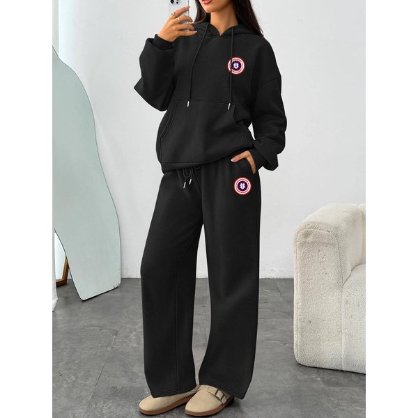 Women’S Oversized Hoodie And Sweatpants Set Fleece Lined Two Piece Tracksuit With Drawstring Hood Casual Lounge Wear Outfit-image