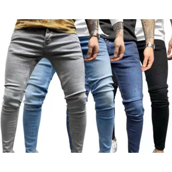 Men's Stretch Skinny Jeans - Premium Slim Fit Denim Pants, High Elasticity Comfort Jeans For Daily Wear-image