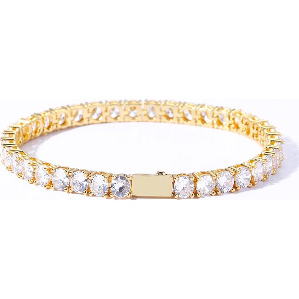 Men's Hip Hop Bracelet Style 5mm/6mm Spring Buckle High End Tennis Chain Zircon Inlaid Single Row Jewelry