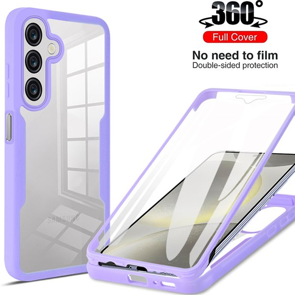 360 Full Protection Case For Samsung Galaxy A16 5G Clear Screen With Silicone Bumper Tpu+Pc Back Cover For Galaxya16 A