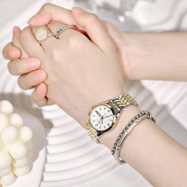 ROERDUM Ferris Wheel Series Retro Silver Dial Quartz Movement Stainless Steel Strap Fashion Ladies Quartz Watch