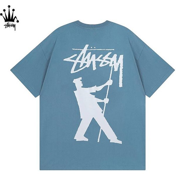 Stussy Cartoon Pattern Printed Pure Cotton Short Sleeved T-Shirt-image