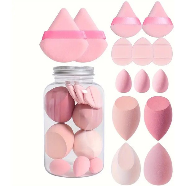 Beauty & Health 14 Piece Set Of Drift Bottle Makeup Egg Super Soft Sponge Powder Puff Docile Dry And Wet Dual Use Makeup Egg Makeup Egg-image