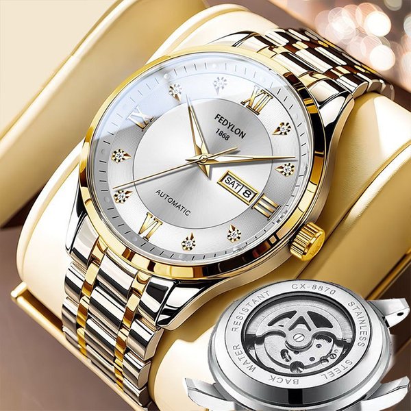 Smart Watches Fotillon Domestic Fashion Business Watch Men's Automatic Non Mechanical Watch English Calendar Luminous Quartz Watch-image