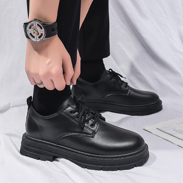 Men's Shoes New Business Leather Shoes For Teenagers, British Style, Thick Soled Suits, Men's Versatile Fashion Shoes