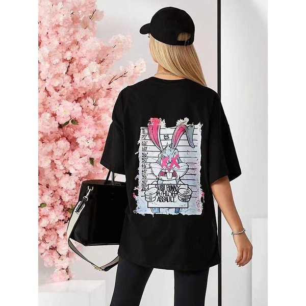 Men and women casual loose round neck high-quality short-sleeved T-shirt XS-2XL