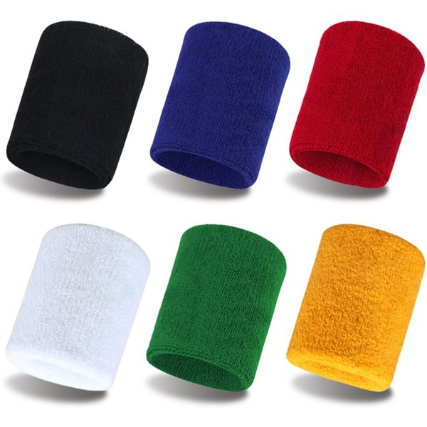 Solid Color Wristband Sweat Absorbent Towel Badminton Sports Wristband Fitness Running Wristband Protective Gear Booster Belt Wholesale