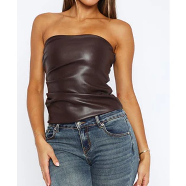 Women's Clothing Wrap Top Backless Solid Color All Match Sexy Nightclub Top Vest