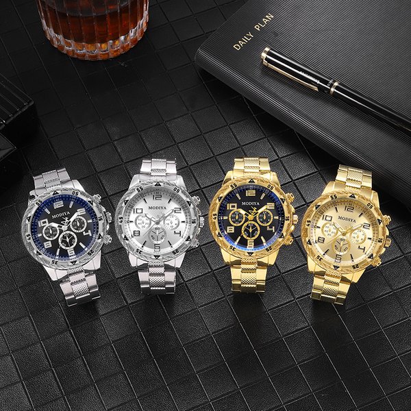 Men's Watch Men's Blue Light Fiberglass Belt Men's Watch Large Dial Quartz Watch Fashionable Business Digital Scale Watch-image