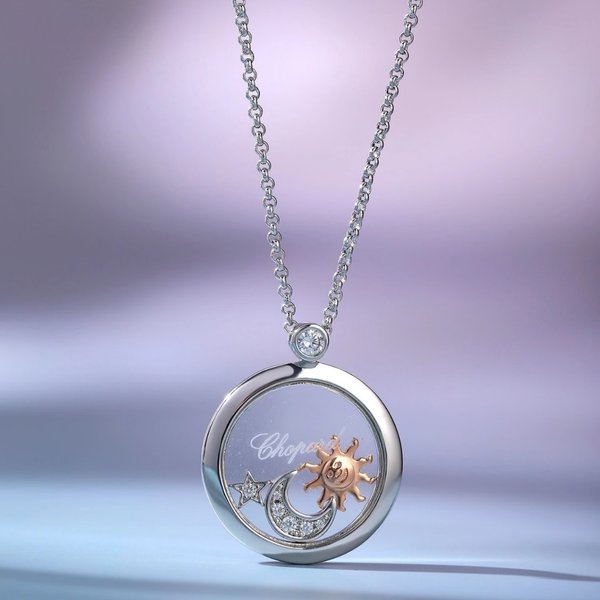 High-end Sun, Moon, Stars Happy Diamond Necklace Women - Minimalist, Elegant, Versatile Star And Moon Collarbone Chain