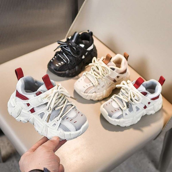 XUANMU Kids Casual Running Shoes With Thick Soles Boys Girls Fashion Versatile Sport Shoes Children Mesh Breathable Sneaker Z0141