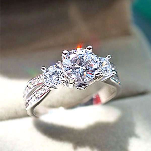 Cao Shi Couple Zircon Fashion Confession Wedding Personality Ring For Women's Proposal Super Large-image
