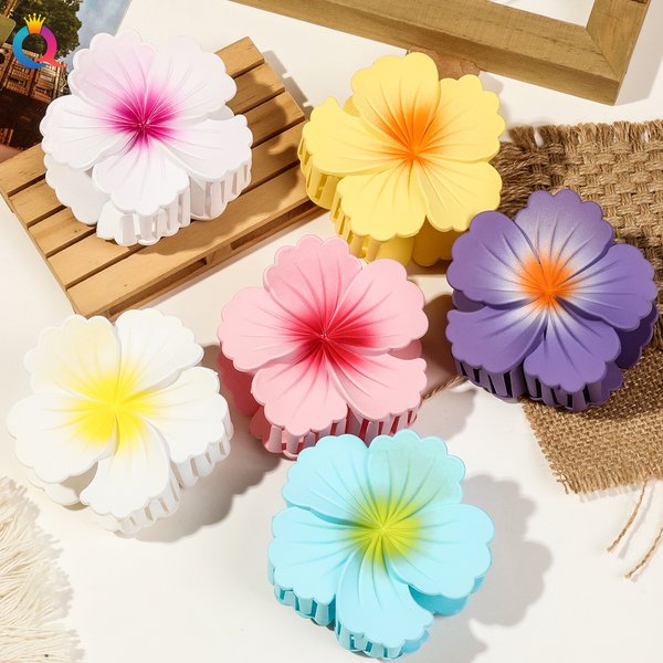 Matte Cabbage Rose Hair Clip - Elegant Non-Slip Hair Claw For Women Textured Vacation Hair Accessories For Beach & Wedding Updos-image
