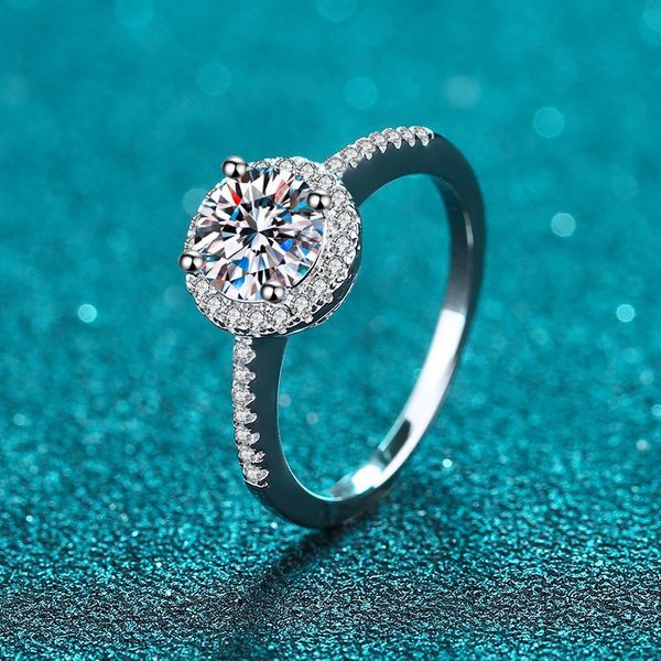 New Deyi Silver Edge Micro-Inlaid Ring Moissanite Ring Women's Ring Merchants Direct Selling Low-Key Fashion European And American Style-image