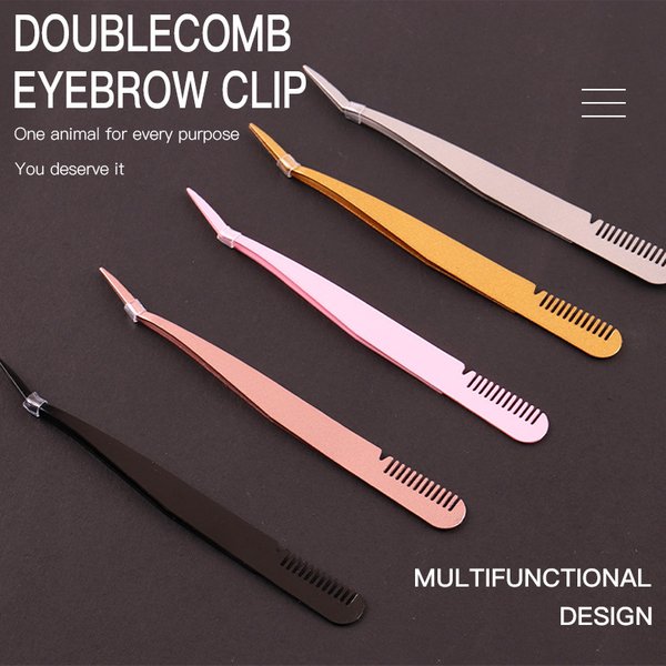Colorful Pointed Curved Macaron Pink Eyelash Curler Handmade Journal Stainless Steel Tweezers