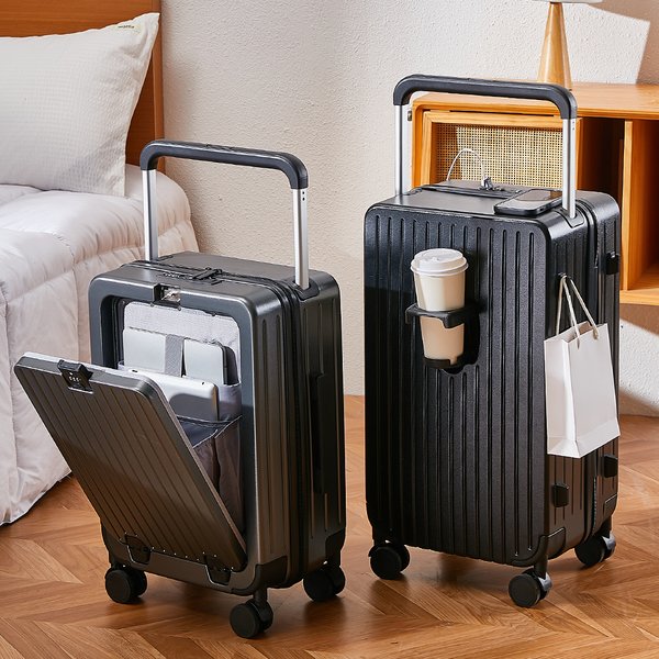 Luggage Travel Business Wide Trolley Suitcase 26 Inch Anti Fall Silent Universal Wheel Trolley Case 24 Inch Password Box New Dry Travel Suitcase-image